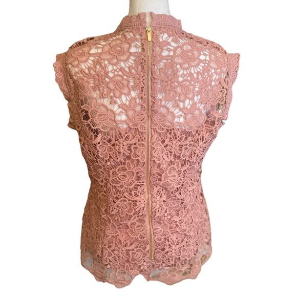 NANETTE Nanette Lepore Sleeveless Pink Lace Blouse Size Medium - Picture 3 of 6
